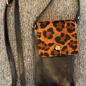 Leopard Print Crossbody Cell Phone Bag and Wallet